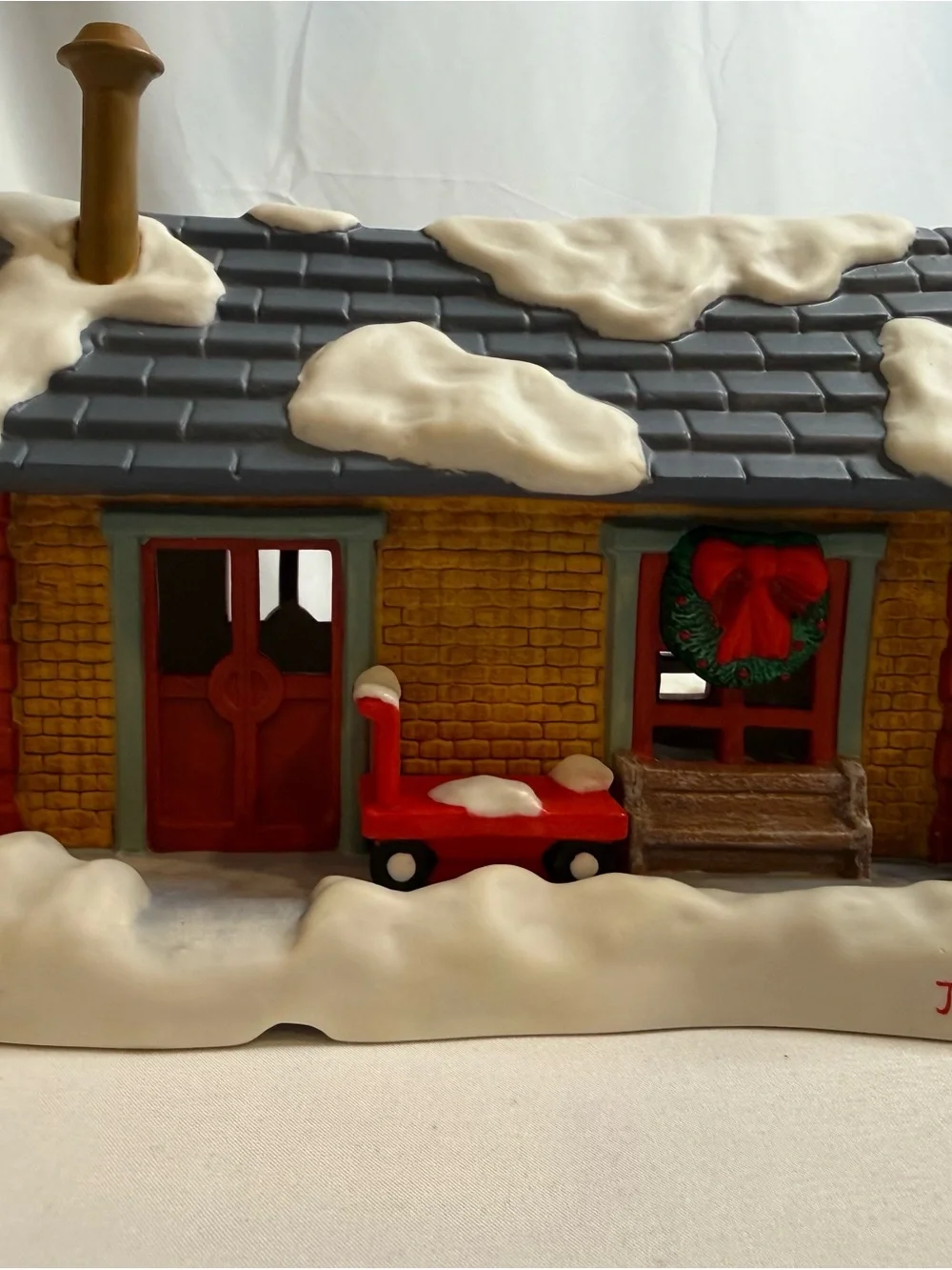 Vintage Danbury Mint Garfield Christmas Village Train Station Depot